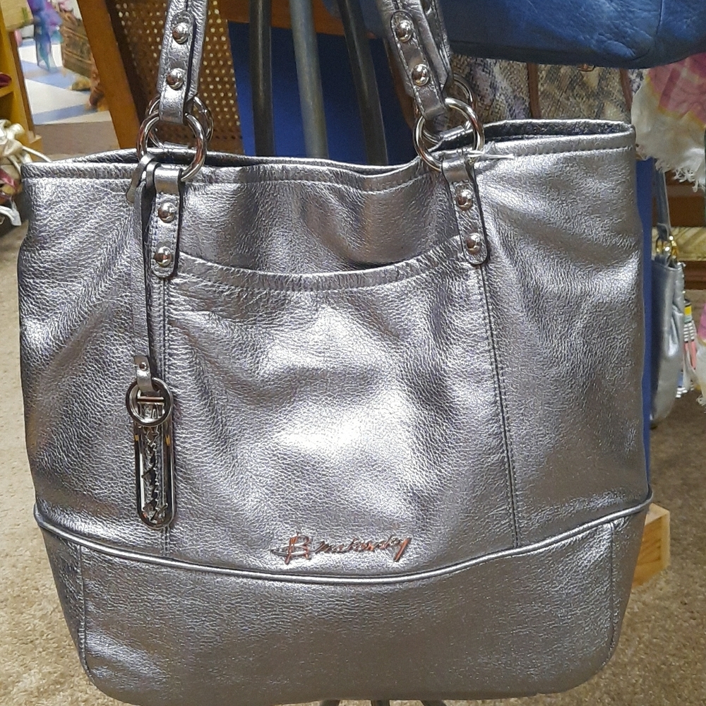 B. MARKOWSKY PEWTER METALLIC TOTE